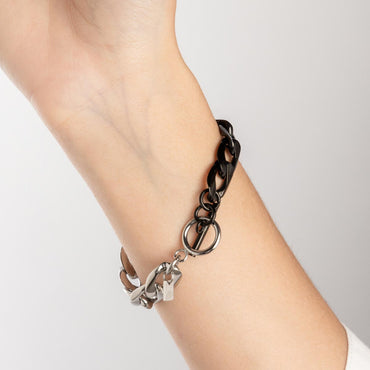 Brazalete Alys Plateado Negro