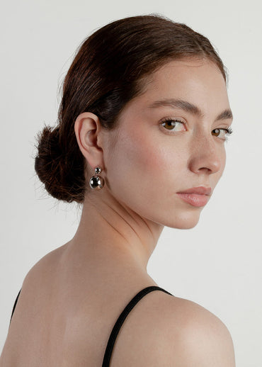 Aretes Maxi Saka Plateado