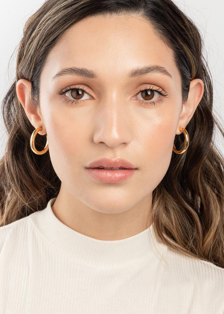 Combo COLLAR DYLOS + SMALL CHUNKY HOOPS