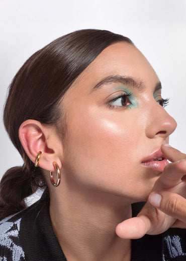 Small Chunky Hoops Plateado