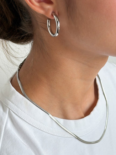 Combo COLLAR DYLOS + SMALL CHUNKY HOOPS