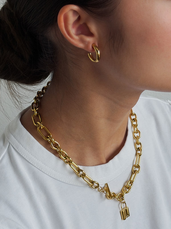 Combo COLLAR HESTIA + POLY HOOPS