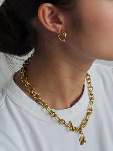 Combo COLLAR HESTIA + POLY HOOPS