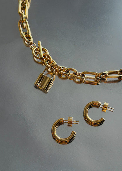 Combo COLLAR HESTIA + POLY HOOPS