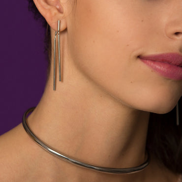 Aretes Ravdo Plateado