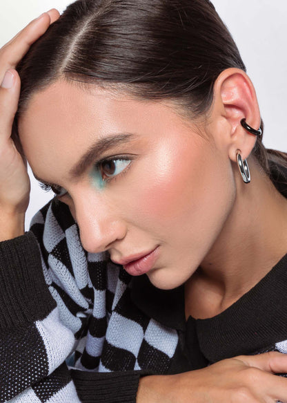 Small Chunky Hoops Plateado