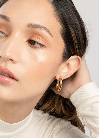 Small Chunky Hoops Rosado