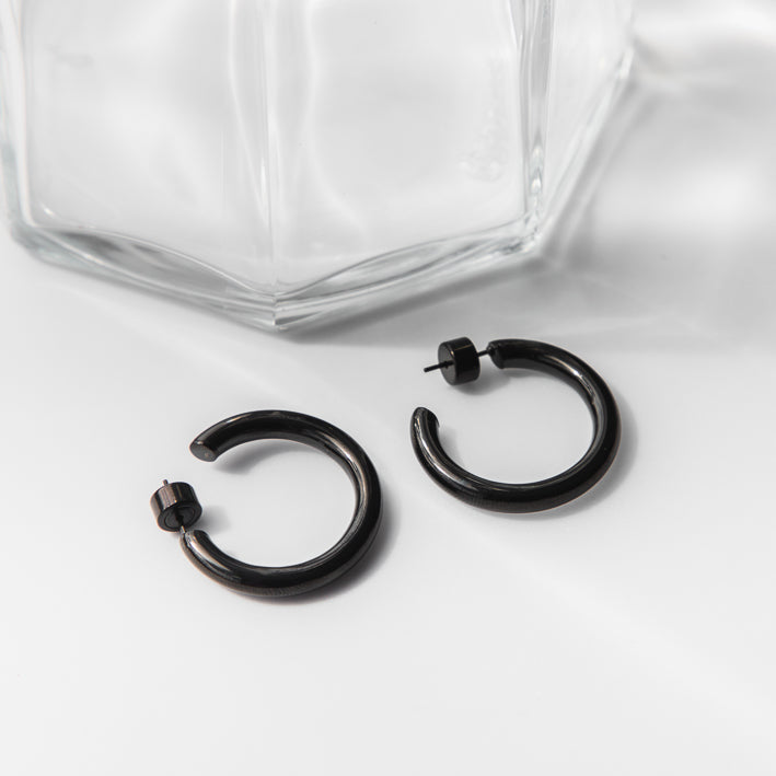Small Chunky Hoops Negro