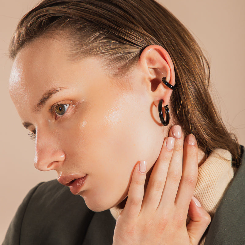 Small Chunky Hoops Negro