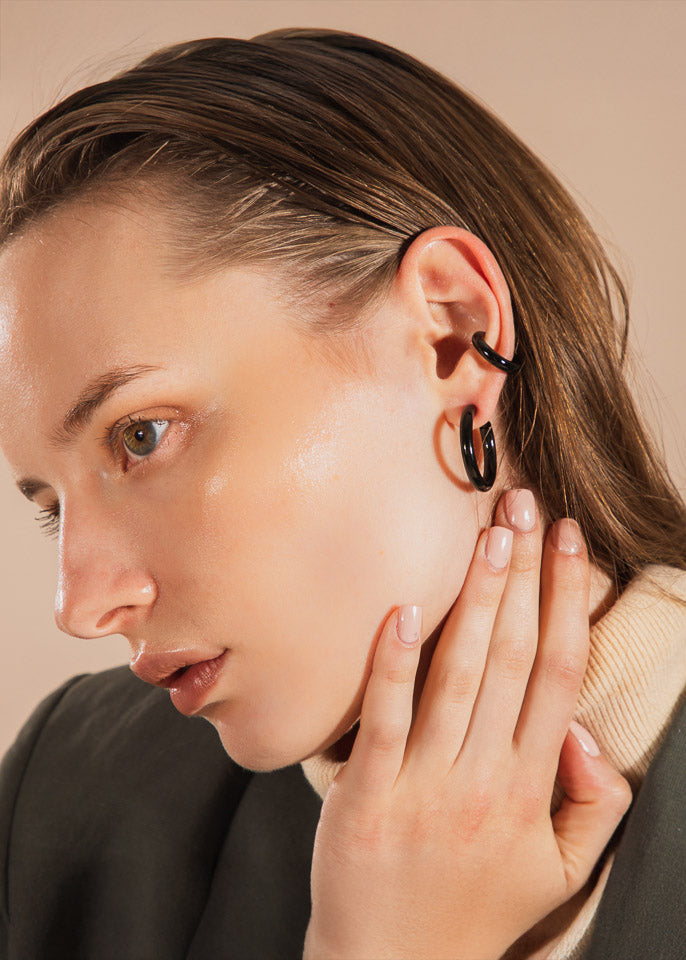 Small Chunky Hoops Negro