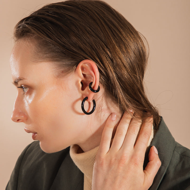 Small Chunky Hoops Negro