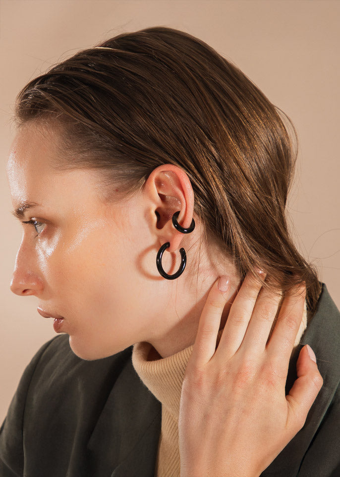 Small Chunky Hoops Negro