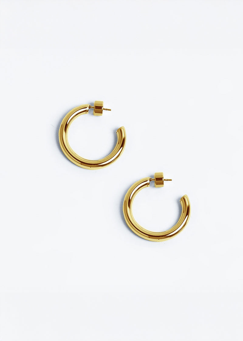 Small Chunky Hoops Plateado