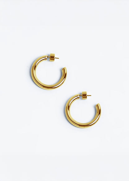 Small Chunky Hoops Plateado