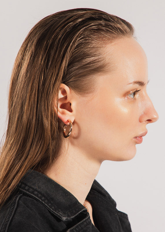 Small Chunky Hoops Rosado