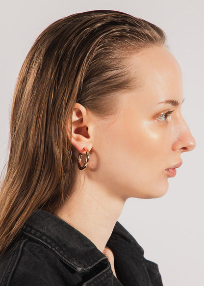 Small Chunky Hoops Rosado
