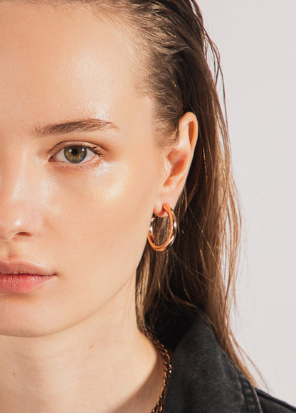 Small Chunky Hoops Rosado
