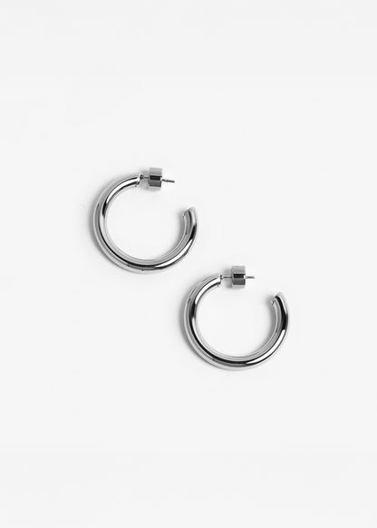 Small Chunky Hoops Plateado