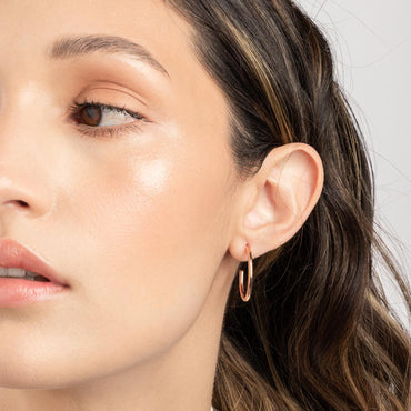 Small Thin Hoops Rosado