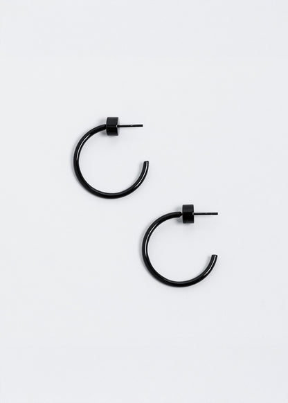 Small Thin Hoops Negro
