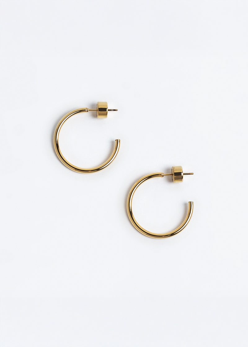 Small Thin Hoops Negro