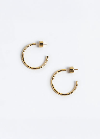 Small Thin Hoops Negro