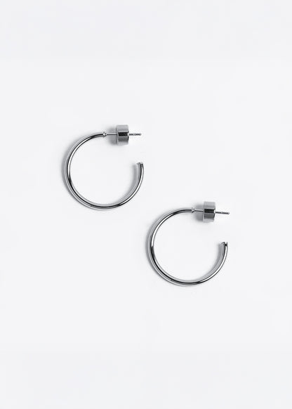 Small Thin Hoops Negro