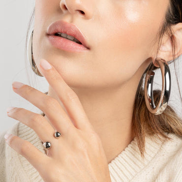 Tera Hoops Plateado