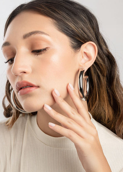 Tera Hoops Plateado