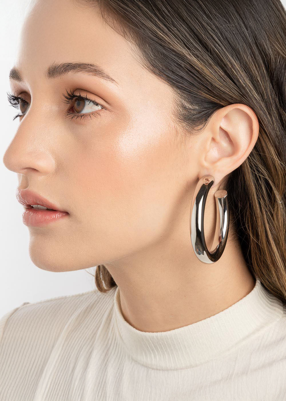 Tera Hoops Plateado