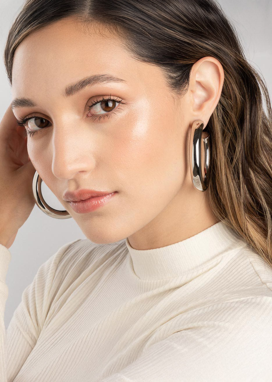 Tera Hoops Plateado