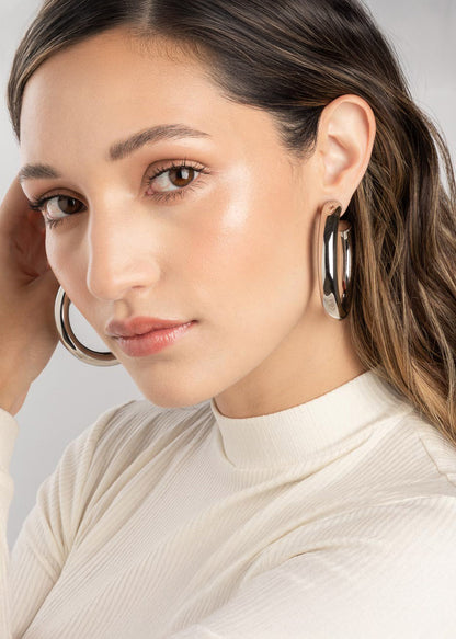 Tera Hoops Plateado